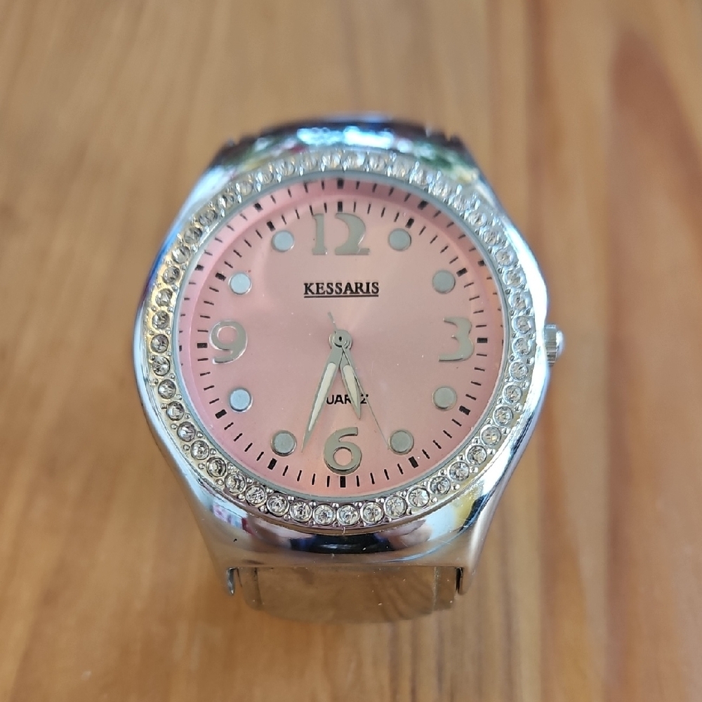 Kessaris Silver Cuff Bracelet Watch